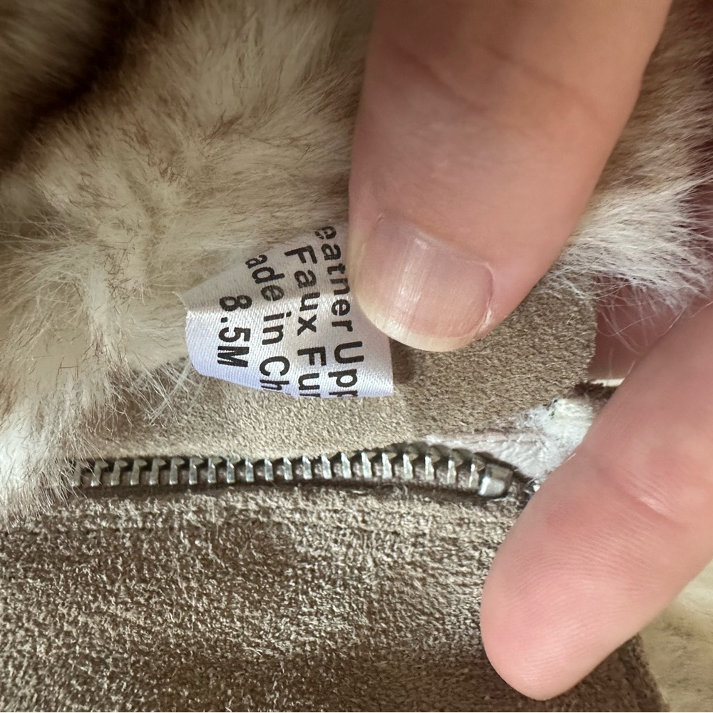 Women’s 8.5 J/Slides Tan/Gray Tristan‎ Boot with Faux Fur - Picture 8 of 11